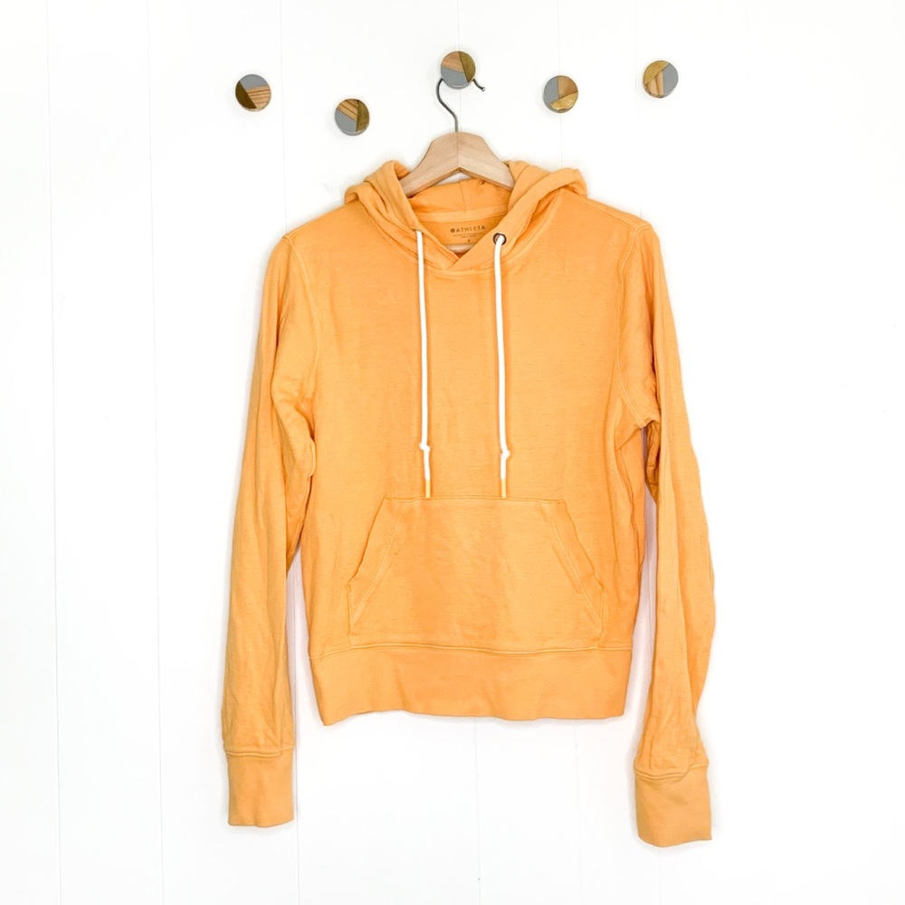 Athleta Sundown Hoodie Yellow-Orange Marigold Pullover Sweatshirt